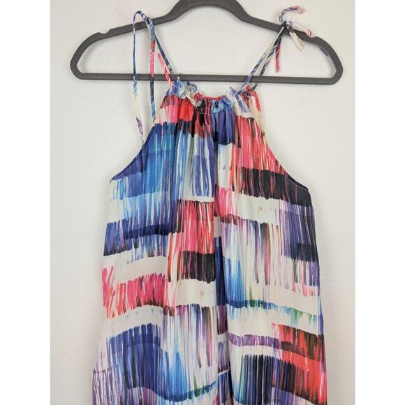 Sachin Babi Midi Dress Sonora Watercolor Ladder Lace Summer Multicolor Size S - Picture 3 of 15
